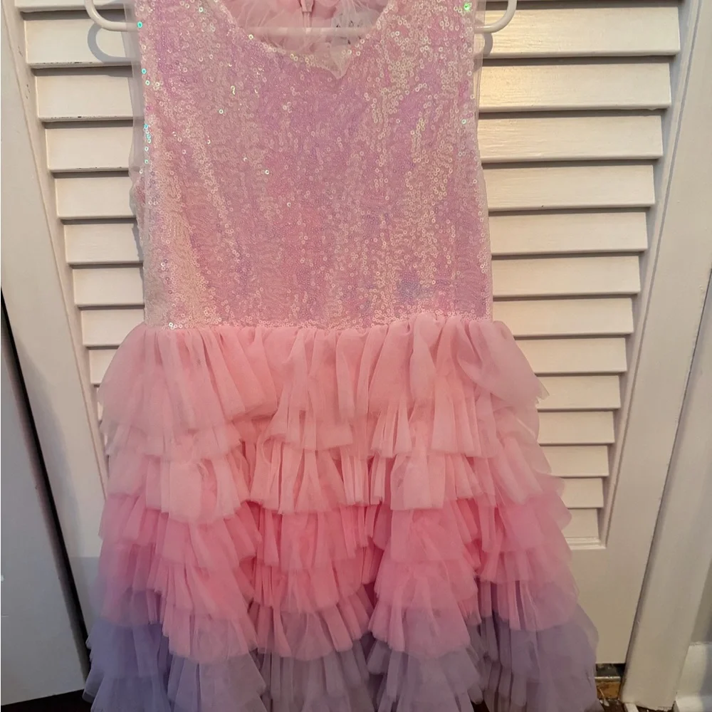 Lola + The Boys Light Pink Sequin Tulle Dress size 6 - Picture 1 of 2
